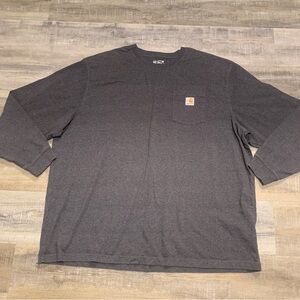 Carhartt Men's Loose Fit Long-Sleeve Pocket T-Shirt - Gray, Size 3XL Tee